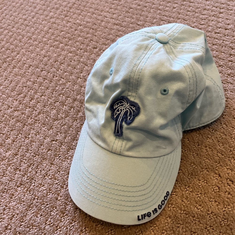 Life is Good Palm Tree Embroidered Baseball Cap - Picture 2 of 4